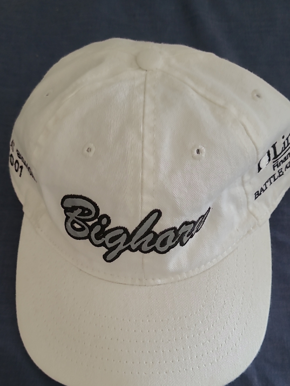 Bighorn Embroidered White Golf/Baseball Cap